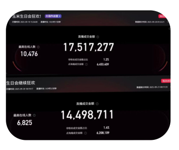 타오바오 라이브 매출 대시보드 원본 화면